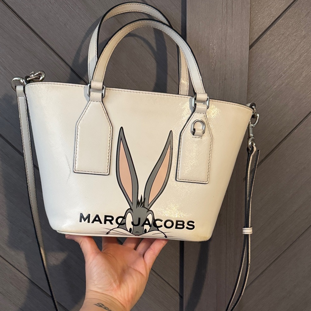Marc Jacobs Cream Satchel with Cartoon Design
